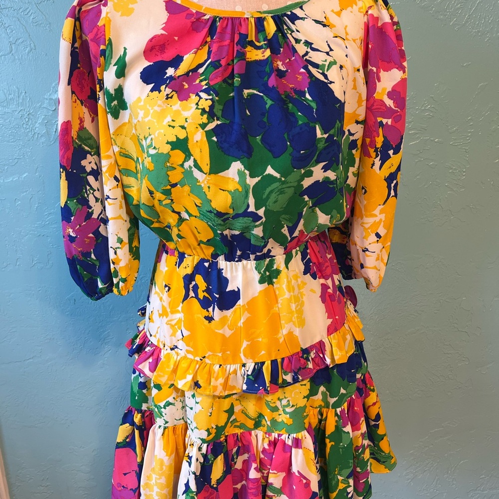 Sugarlips Colorful Floral Long Sleeve Dress
